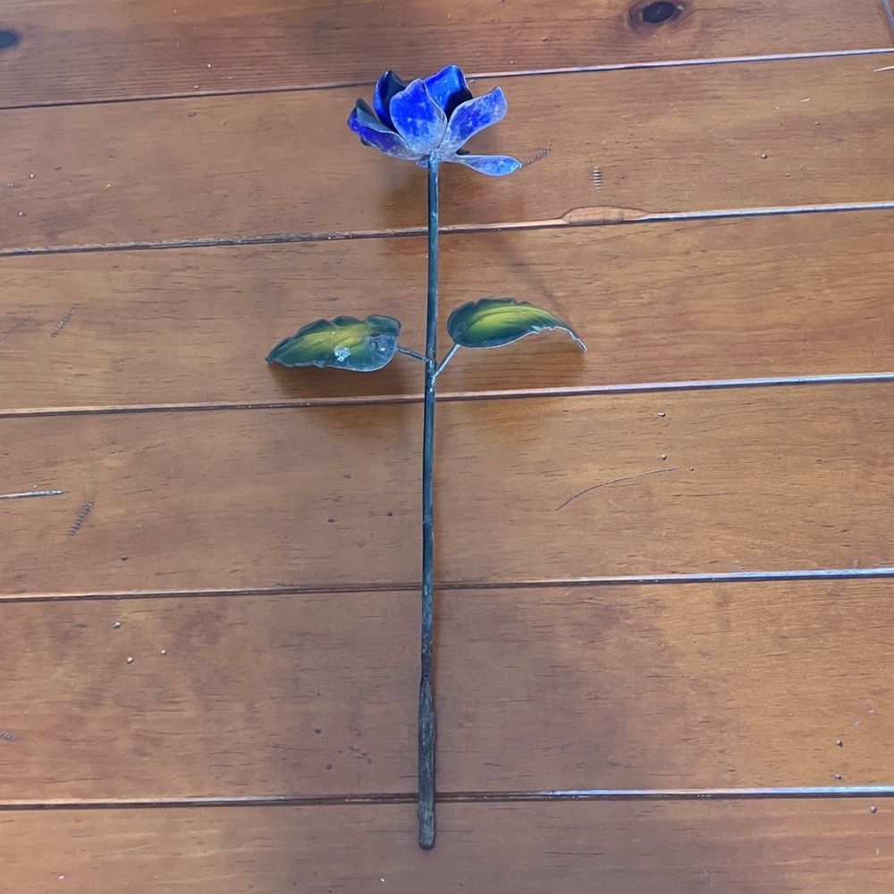 Blue Flower Metal Garden Ornament
